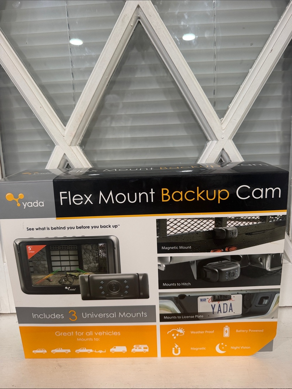 Ada Flex Mount Backup Cam - Black and Orange